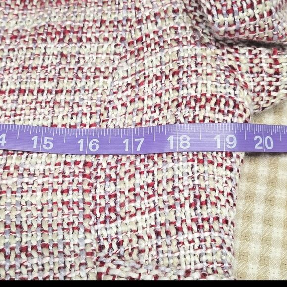 Kenzie Magenta Pink Textured Tweed Colorful Sequins Beads Abstract Design Blazer - Picture 10 of 16